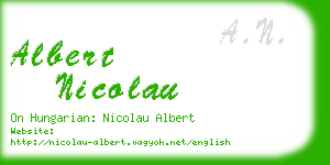 albert nicolau business card